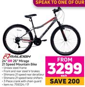 Raleigh 24" Or 26" Mirage 21 Speed Mountain Bike
