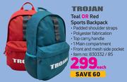 Trojan Teal Or Red Sports Backpack-Each