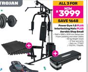 Trojan Power Gym 1.0 Plus Interlocking Mats Plus Aerobic Step Small-All For