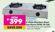 Cadac 2 Plate Stainless Steel Gas Stove 193E-10-ZA
