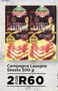 Campagna Lasagne Sheets-For 2 x 500g