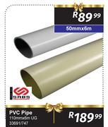 PVC Pipe 33691/747-50mm X 6m