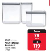 O2 Serve Acrylic Storage Containers-Each