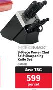 Homemax 9 Piece Power Chef Self Sharpening Knife Set-Per Set