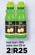 Food Lover's 100% Lemon Juice-For 2 x 350ml