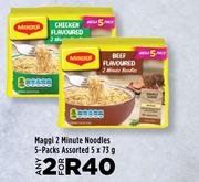 Maggi 2 Minute Noodles 5 Packs Assorted-For 2 x 5 x 73g