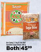 Ace Samp 2.5Kg & Lion Red Speckled Sugar Beans 500g-Both For