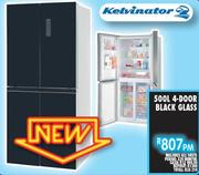 KELVINATOR 500L 4 Door Black Glass 