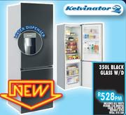 KELVINATOR 350L Black Glass W/D 