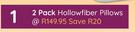 Sleepmasters 2 Pack Hollow Fiber Pillows