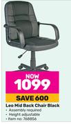 Leo Mid Back Chair Black