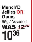 Munch'D Jellies Or Gums Assorted-65g