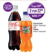 Coca-Cola 500ml Or Fanta 440ml Assorted-For 2