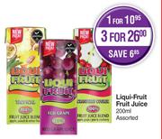 Liqui-Fruit Fruit Juice Assorted-200ml Each