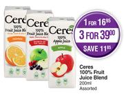 Ceres 100% Fruit Juice Blend Assorted-For 3 x 200ml