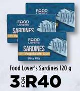 Food Lover's Sardines-For 3 x 120g