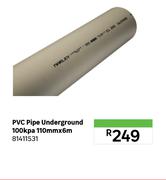 PVC Pipe Underground 100kpa 81411531-110mm X 6m
