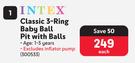 Intex Classic 3 Ring Baby Ball Pit With Balls-Each