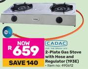 CADAC 2-Plate Gas Stove With Hose And Regulator 193E