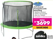 Bounceking 12Ft(3.6m) Trampoline With Steel Ring