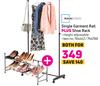 Mainstays Single Garment Rail Plus Shoe Rack
