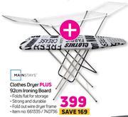 Mainstays Clothes Dryer Plus 92cm Ironing Board