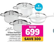 Zellini 12 Piece Stainless Steel Cookware Set- Per Set