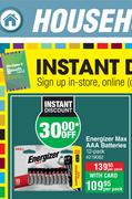 Energizer Max AAA Batteries 12 Pack-Per Pack