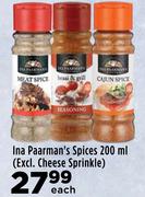 Ina Paarman's Spices 200ml (Excl. Cheese Sprinkle)-Each