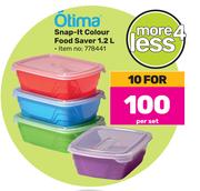 Otima Snap It Colour Food Saver 1.2L-For 10