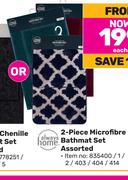 Always Home 2 Piece Microfibre Bathmat Set Assorted-Each