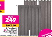 2 Pack Eyelet Or Taped Kirsch Unlined Curtains Assorted-Each