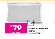 Mainstays 2 Pack Hollowfibre Pillows-Per Pack