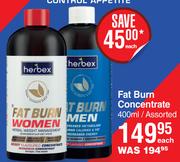 Herbex Fat Burn Concentrate Assorted-400ml Each