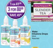 Tony Ferguson Water Infusions Drops Assorted-For 3 x 50ml