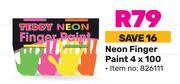 Dala Teddy Neon Finger Paint 4 x 100