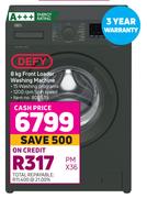 Defy 8 kg Front Loader Washing Machine 