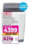 Defy 8 kg Top Loader Washing Machine