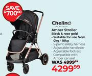 Chelino Amber Stroller Black & Rose Gold