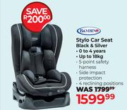 Bambino Stylo Car Seat Black & Silver