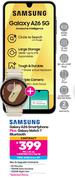 Samsung Galaxy A26 Smartphone Plus Samsung Galaxy Watch 7 Bluetooth-On 1.4GB Red Core Top Up
