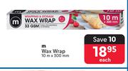 M Wax Wrap-10m x 300mm Each