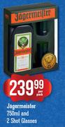 Jagermeister-750ml & 2 Shot Glasses-Per Pack