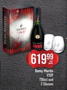 Remy Martin VSOP-750ml & 2 Glasses-Per Pack