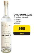Origen Mezcal Premium Mezcal Espadin-750ml Each