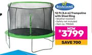 Bounceking 12ft(3.6m) Trampoline With Steel Ring