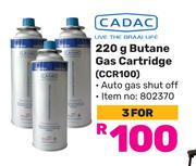 CADAC 220g Butane Gas Cartridge CCR100-For 3