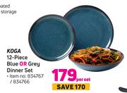 Koga 12 Piece Blue Or Grey Dinner Set-Per Set