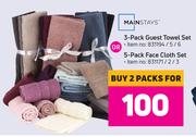 Mainstays 3 Pack Guest Towel Set Or 5 Pack Face Cloth Set-For 2