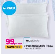 Mainstays Hollowfibre Pillow-4 Per Pack